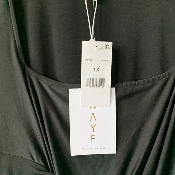 WAYF Rigby Ruched Midi Dress in Black - Picture 6 of 11